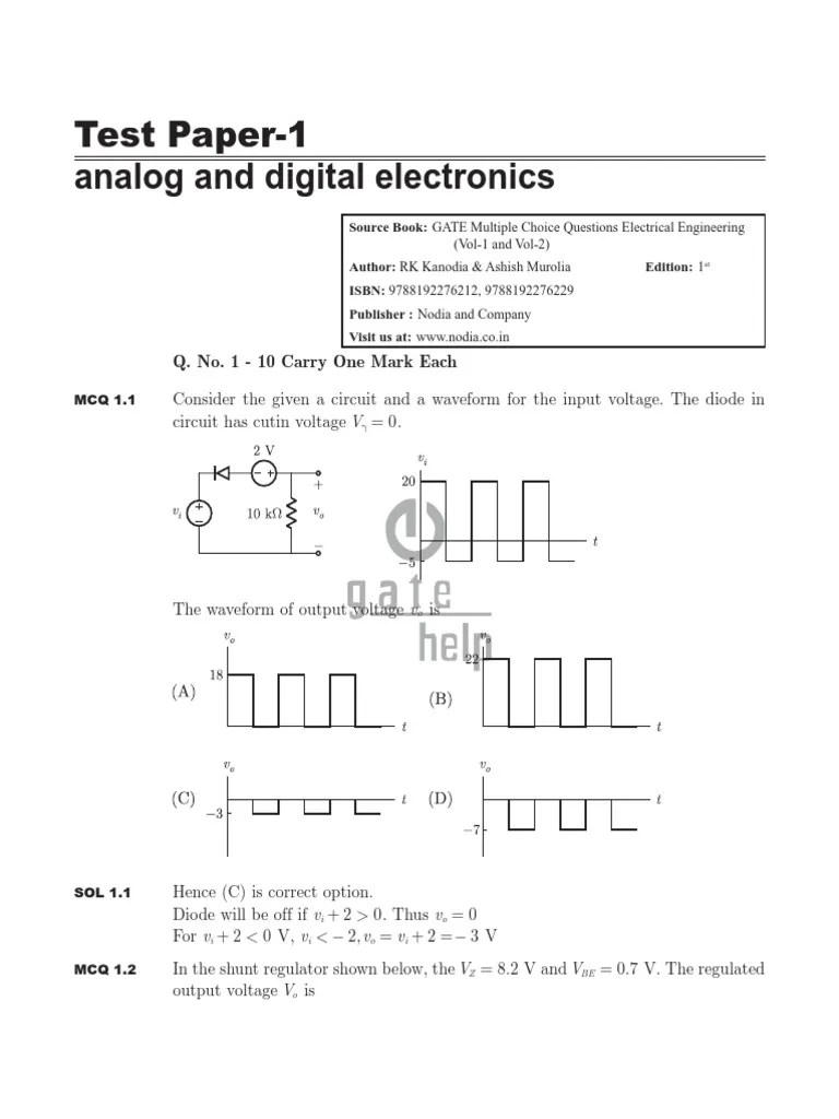 Analog And Digital Electronics | PDF | Electronic Circuits | Field ...