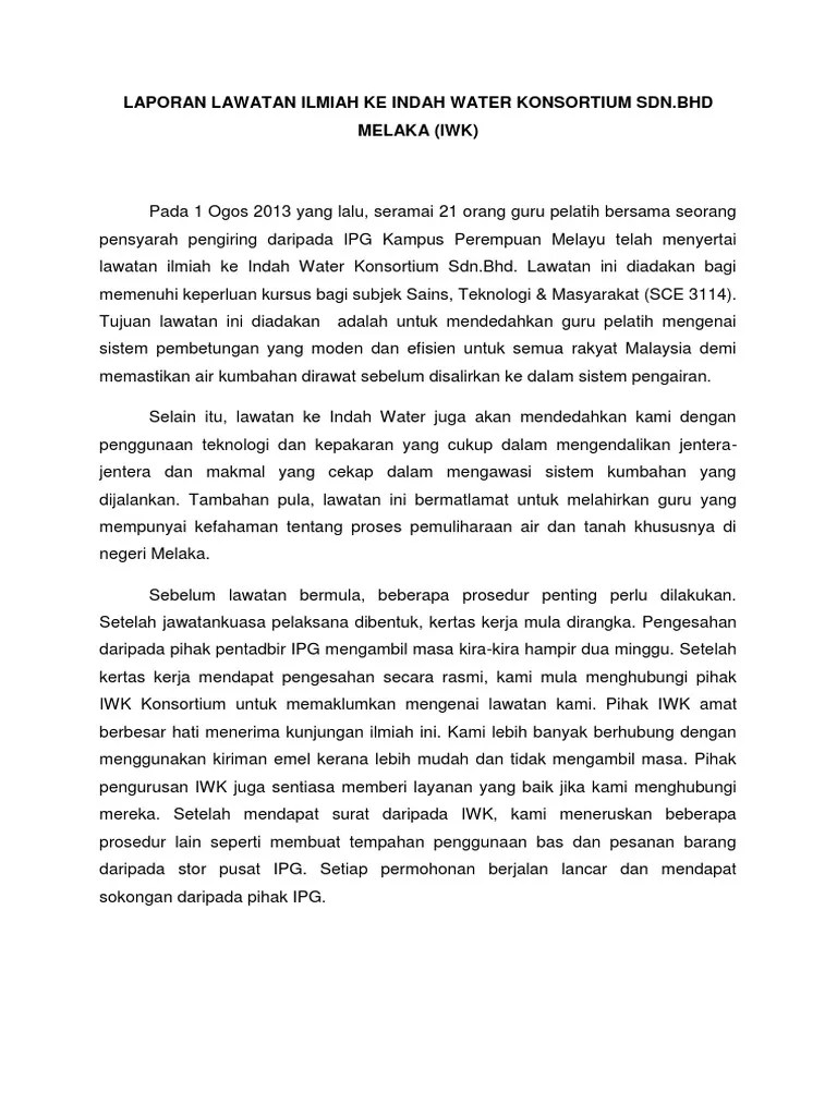 Laporan Lawatan Ilmiah Cute766