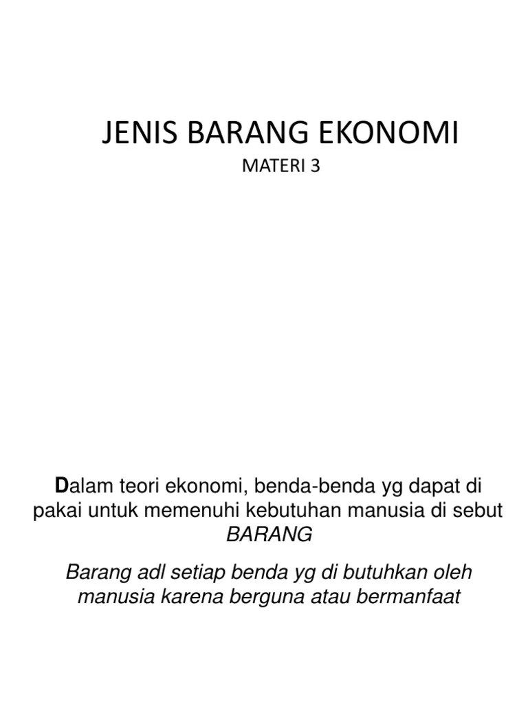 Jenis Barang Ekonomi | PDF