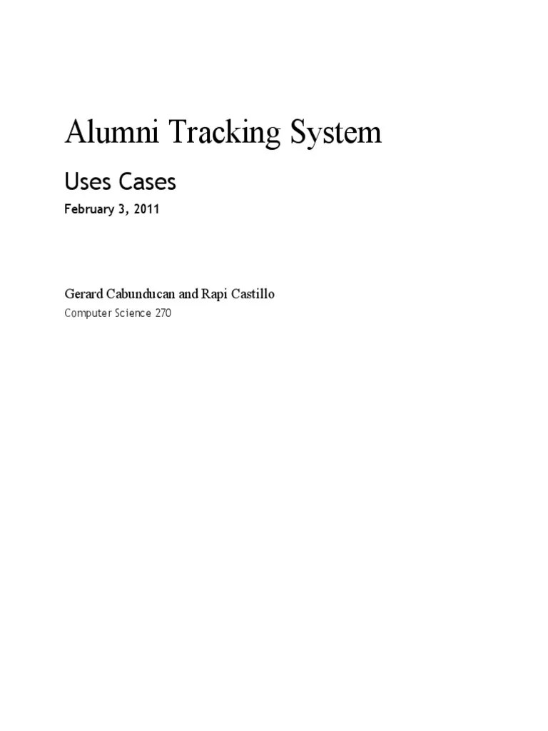Alumni Tracking System - Use Casef | PDF | Login | Password