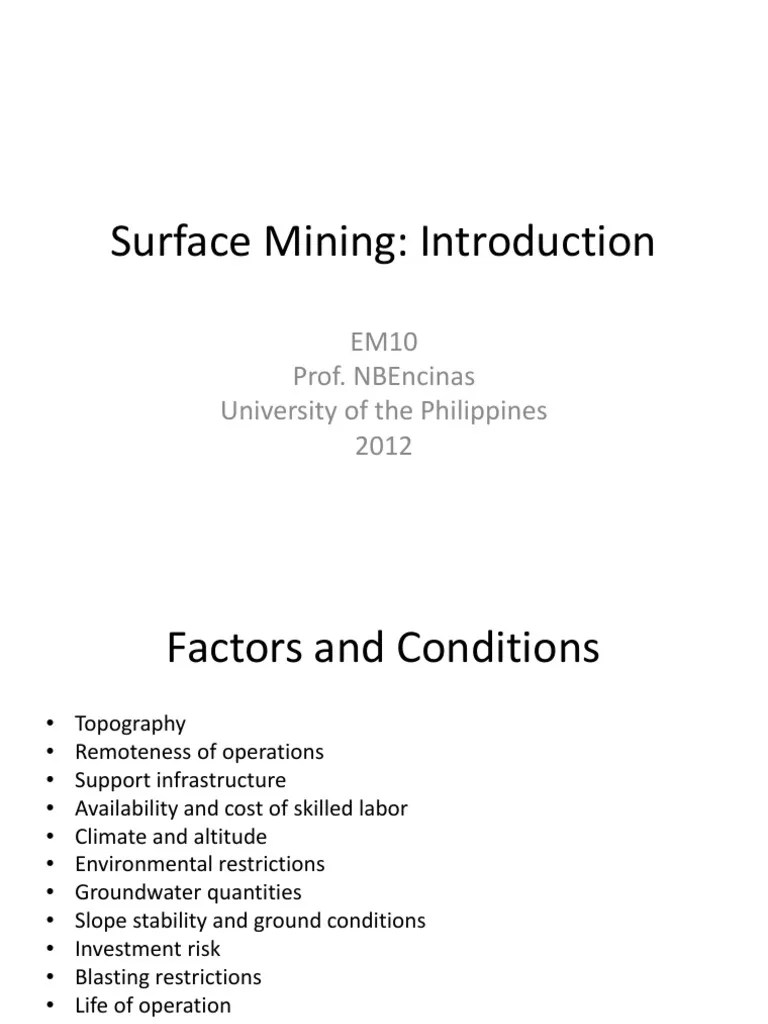 Surface Mining | PDF | Surface Mining | Mining