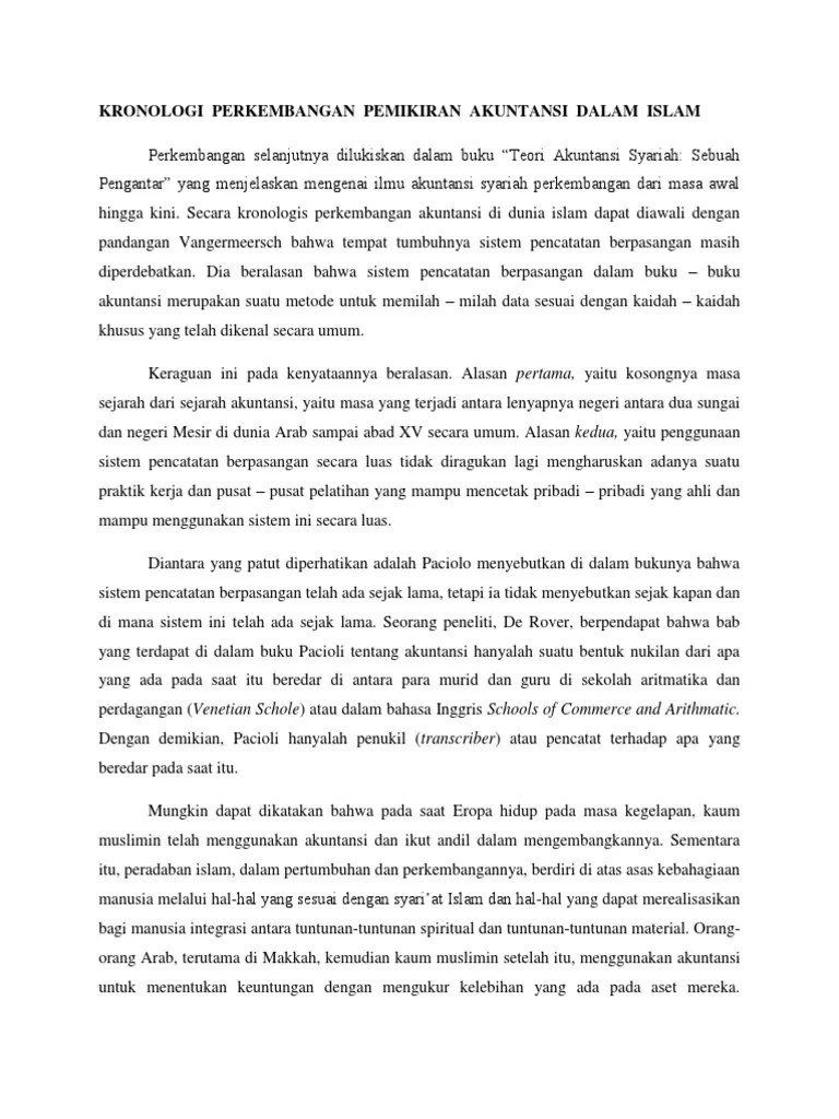 Kronologi Perkembangan Pemikiran Akuntansi Dalam Islam | PDF