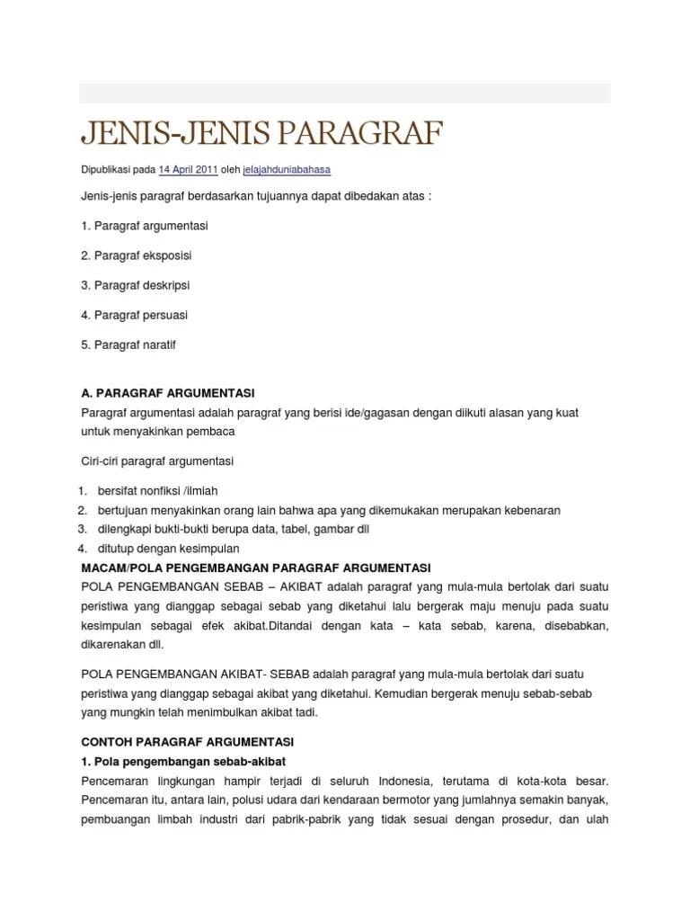 Jenis Dan Pola Paragraf | PDF