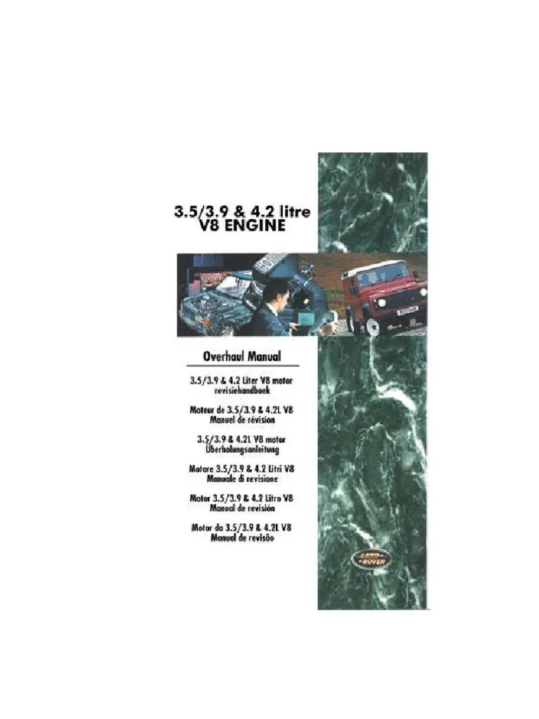 Land Rover V8 Overhaul Manual | PDF | Cylinder (Engine) | Piston