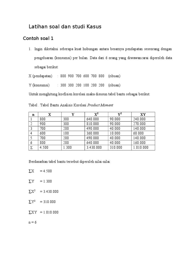 Contoh Kasus Regresi Linier Sederhana Berganda Apabila dalam diagram pencar terlihat bahwa titik.