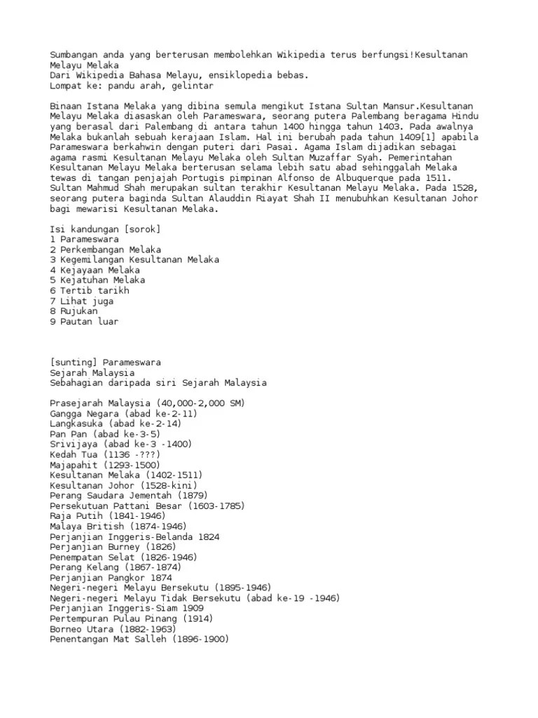 Kesultanan Melayu Melaka | PDF