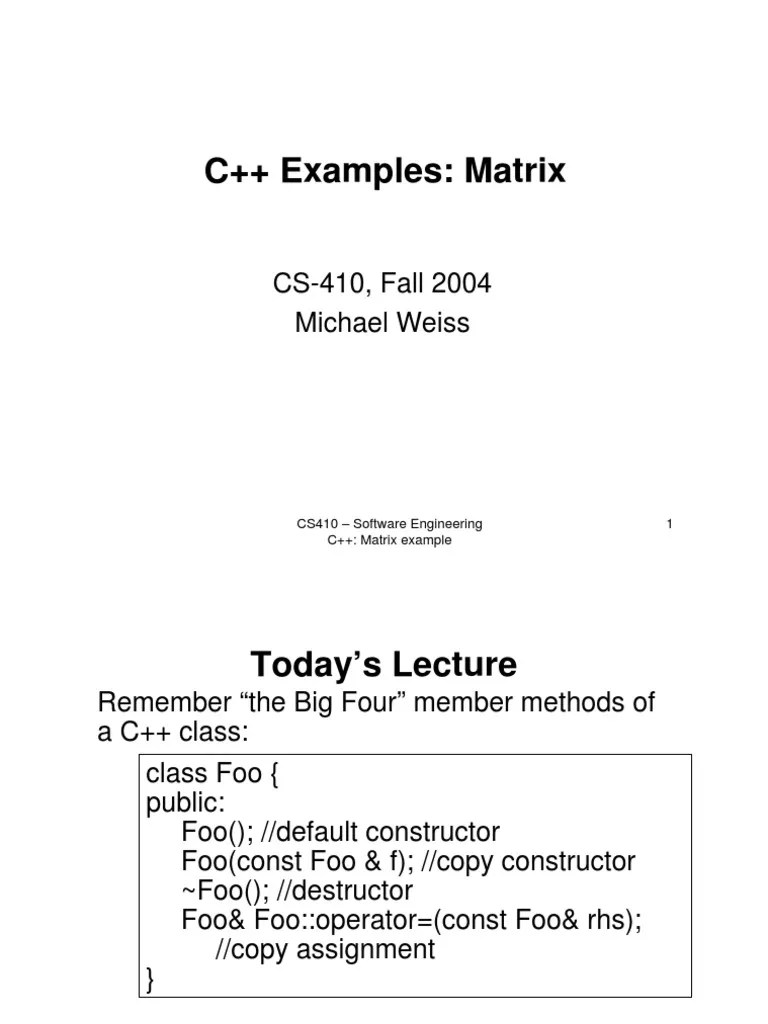 Cpp Matrix | Constructor (Object Oriented Programming) | C++