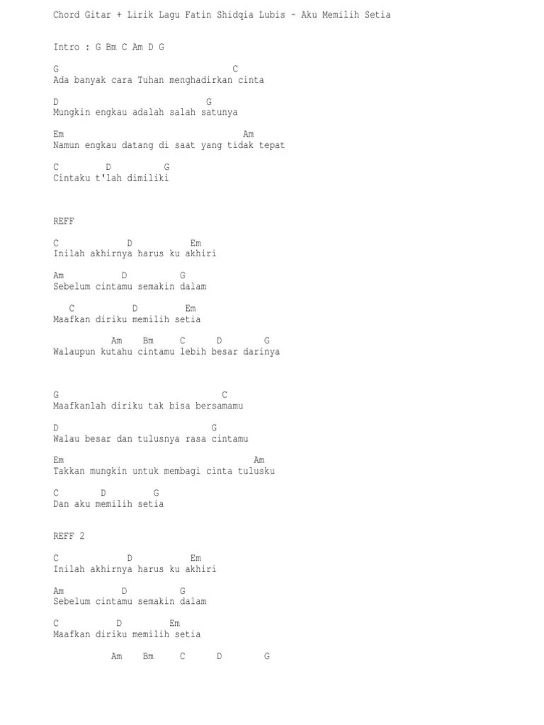 Fatin Shidqia Aku Memilih Setia