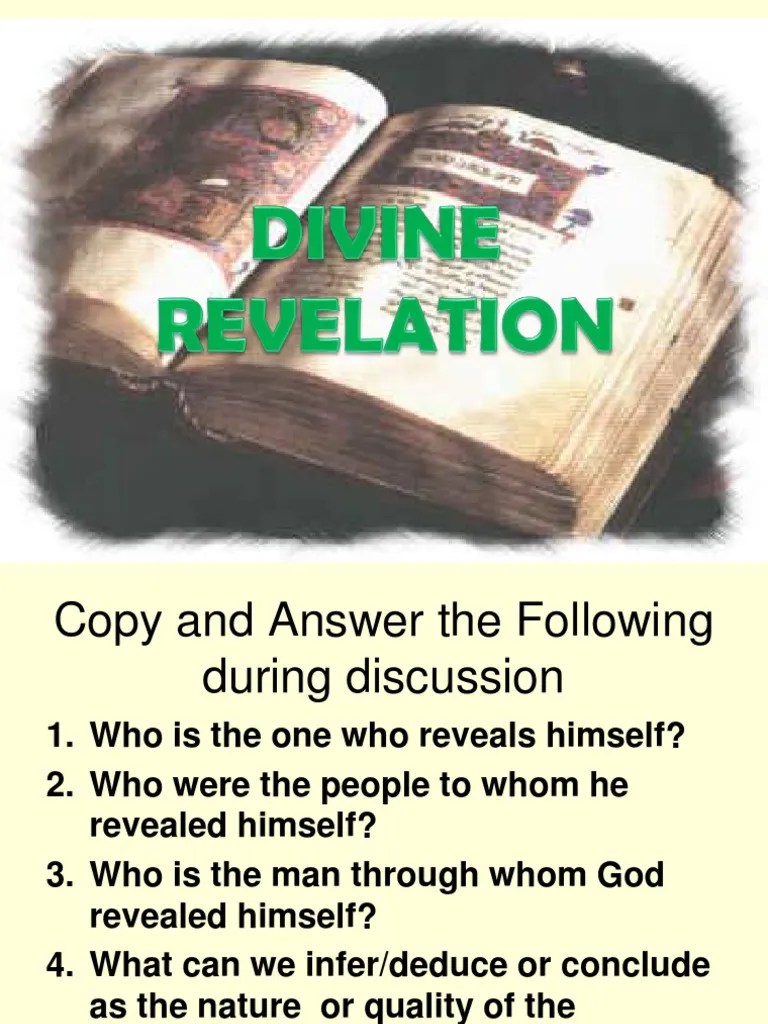 God's Divine Revelation: A Summary Of Key Concepts Regarding The Nature And Development Of ...
