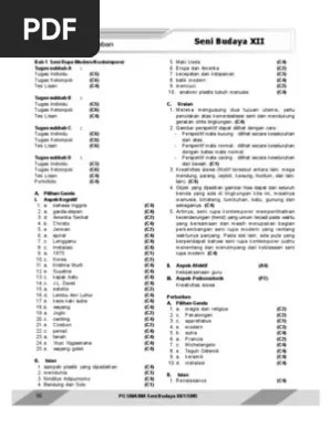 Soal seni budaya kelas 8 smp mts 2021 dan kunci jawabannya. Kunci Jawaban Lks Ekcellent Sbk Kelas Xii Pdf