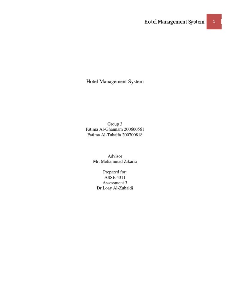 Hotel Management System | PDF | Use Case | Databases