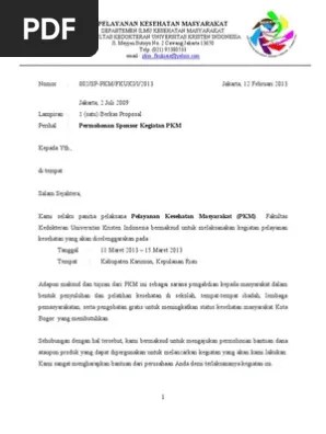 Untuk itu, kami selaku panitia psrs manah jiwo dari bem usi, mengajukan permohonan kerjasama sponsorship untuk mendukung kelancaran acara tersebut. Surat Permohonan Sponsor Pdf
