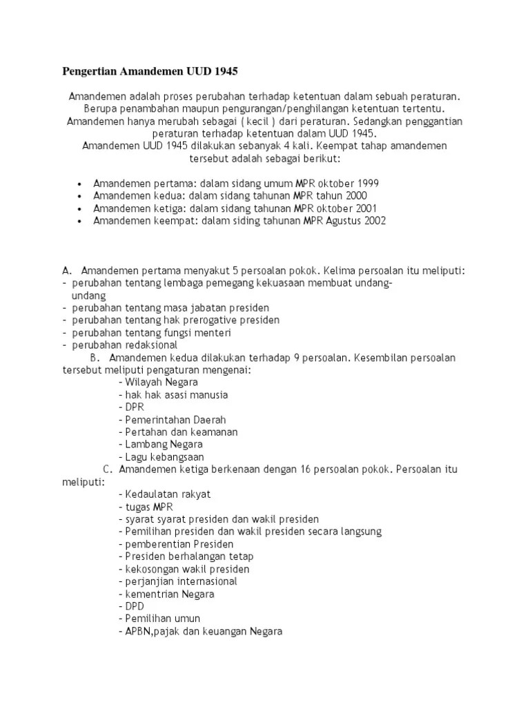 Tentang Amandemen UUD 1945 | PDF
