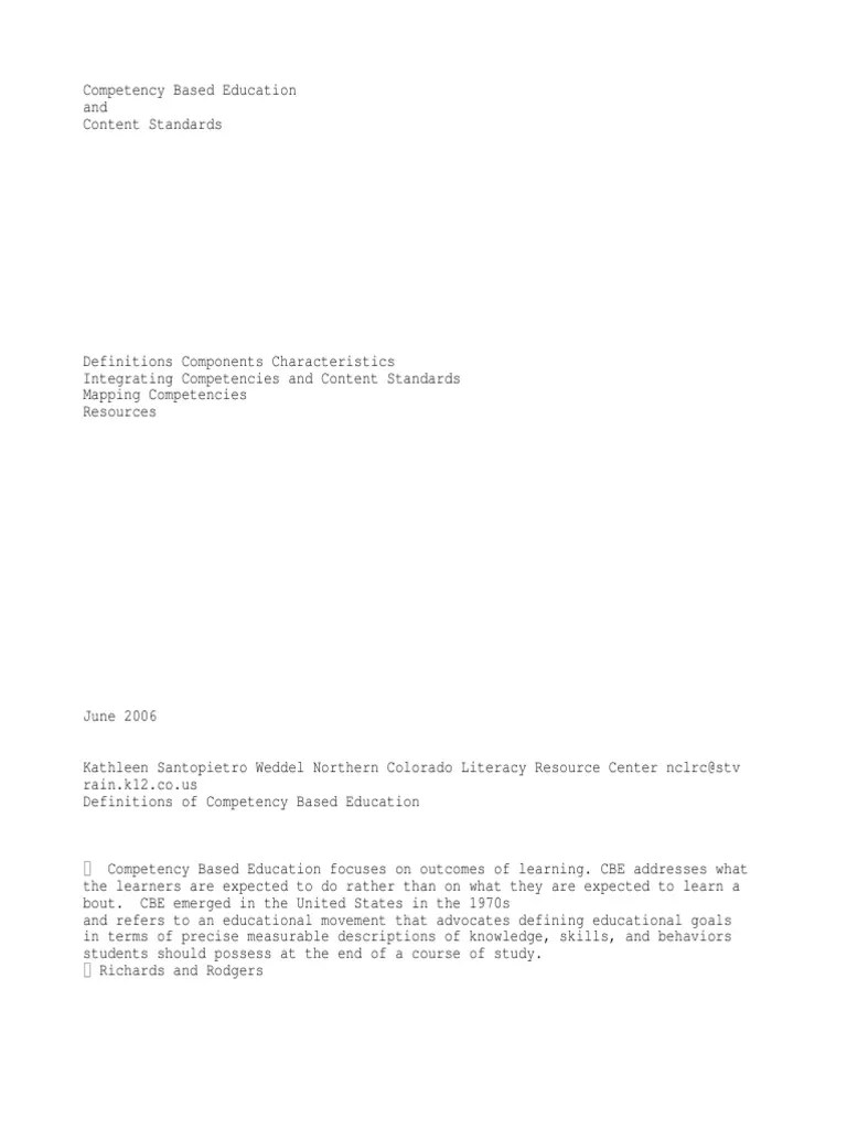 Competency Based Education | PDF | Competence (Human Resources ...
