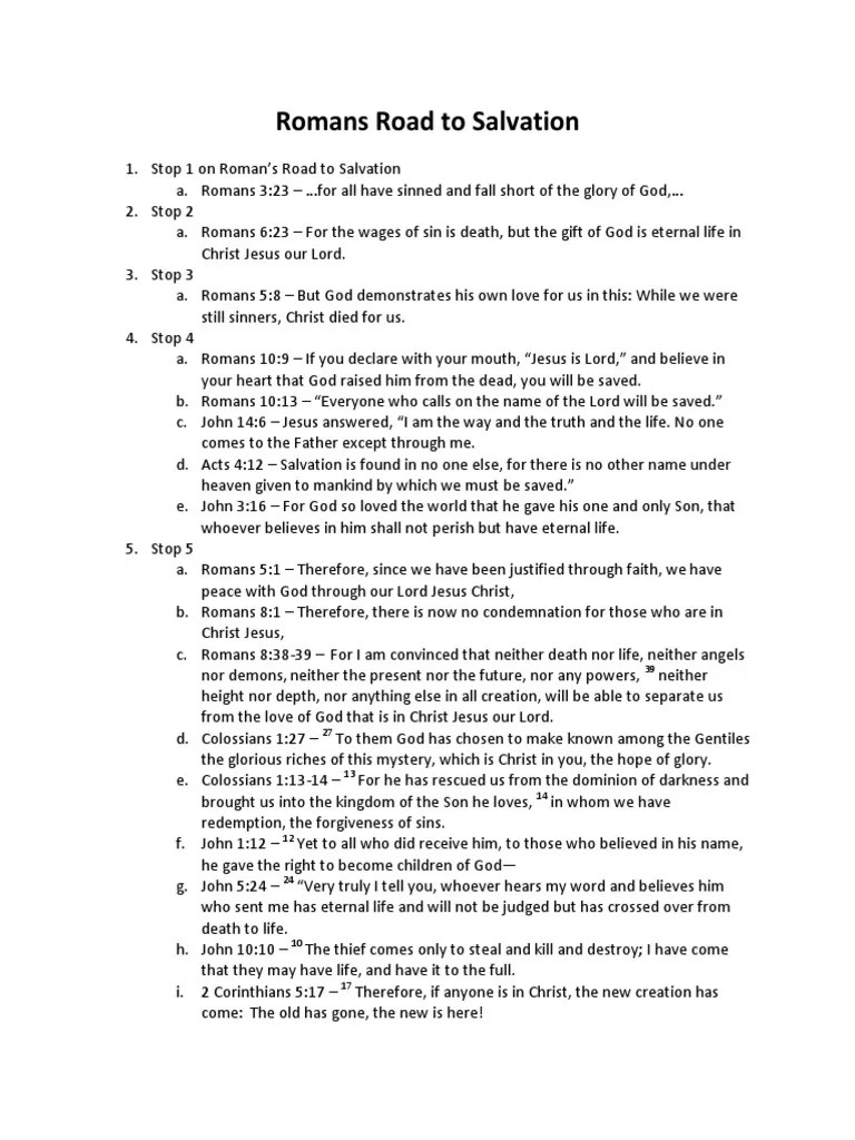 Romans Road To Salvation Handout | Epistle To The Romans | Eternal Life (Christianity)