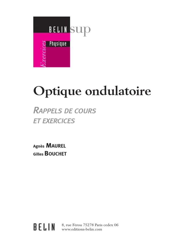 Optique Ondulatoire Exercices - Jb.decrypted | PDF | Polarisation ...