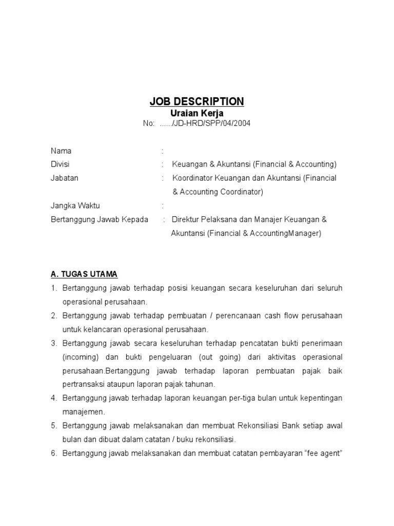 Contoh job description