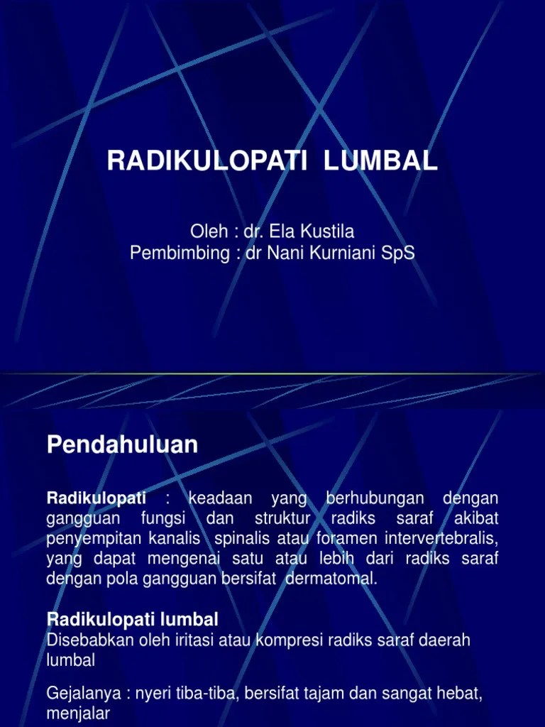 Radikulopati Lumbal | PDF | Kajian Bahasa Asing