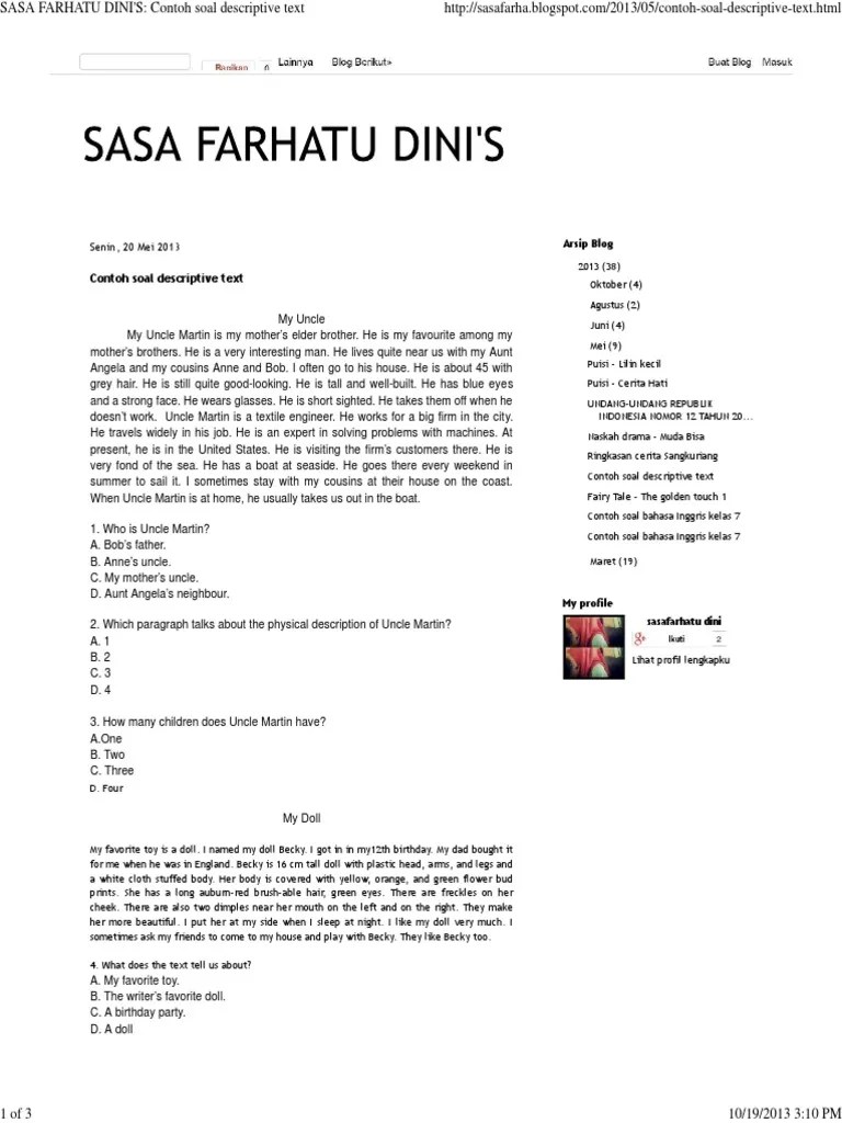 Pada posting kali ini kami memberikan bank soal reading bahasa inggris . Contoh Soal Essay Report Text Smp Kelas 9