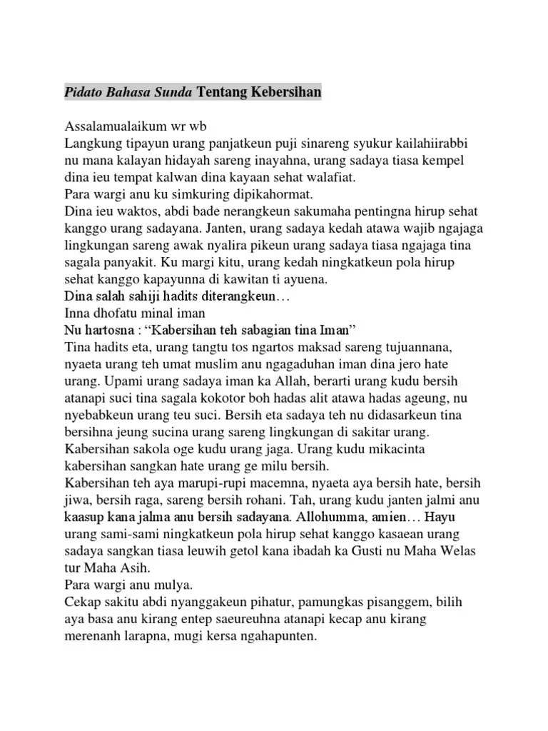 Contoh Pidato Bahasa Sunda Tentang Kesehatan