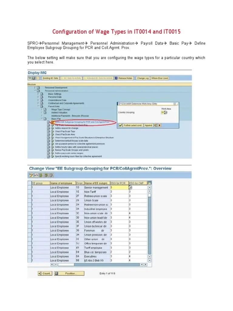 SAP HCM - Configuration Of Wage Types In IT0014 And IT0015 | Employee Relations | Employment ...