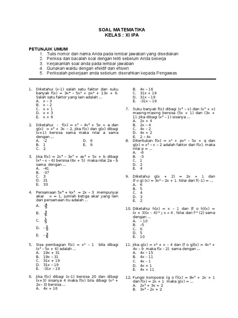 Fungsi, Polinomial, Turunan, Limit | PDF
