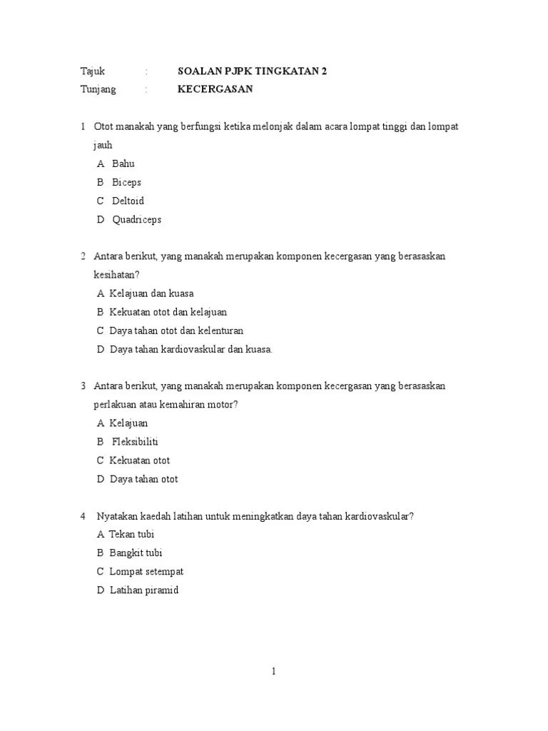 Nota ringkas pjpk tingkatan 2 unit 2 myb buku latihan kssm tingkatan 2 pendidikan jasmani kesihatan pelangi shopee malaysia. Soalan Pjpk Tingkatan 2 Kssm Mauricectz