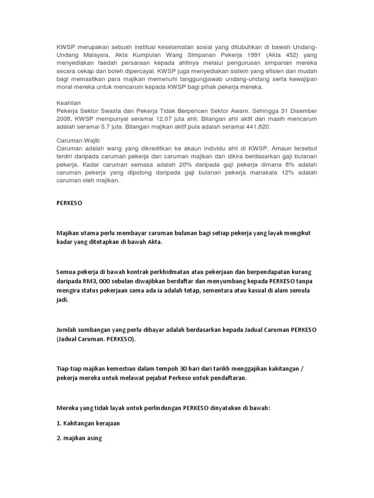 Contoh surat pengesahan tidak mencarum kwsp. Contoh Surat Pekerja Mahu Mencarum Kwsp