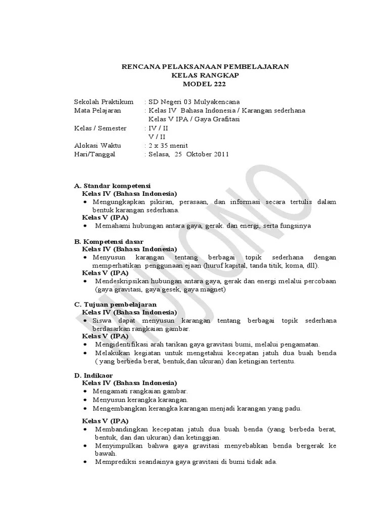 Check spelling or type a new query. Contoh Rpp Pembelajaran Kelas Rangkap 2 Masnurul