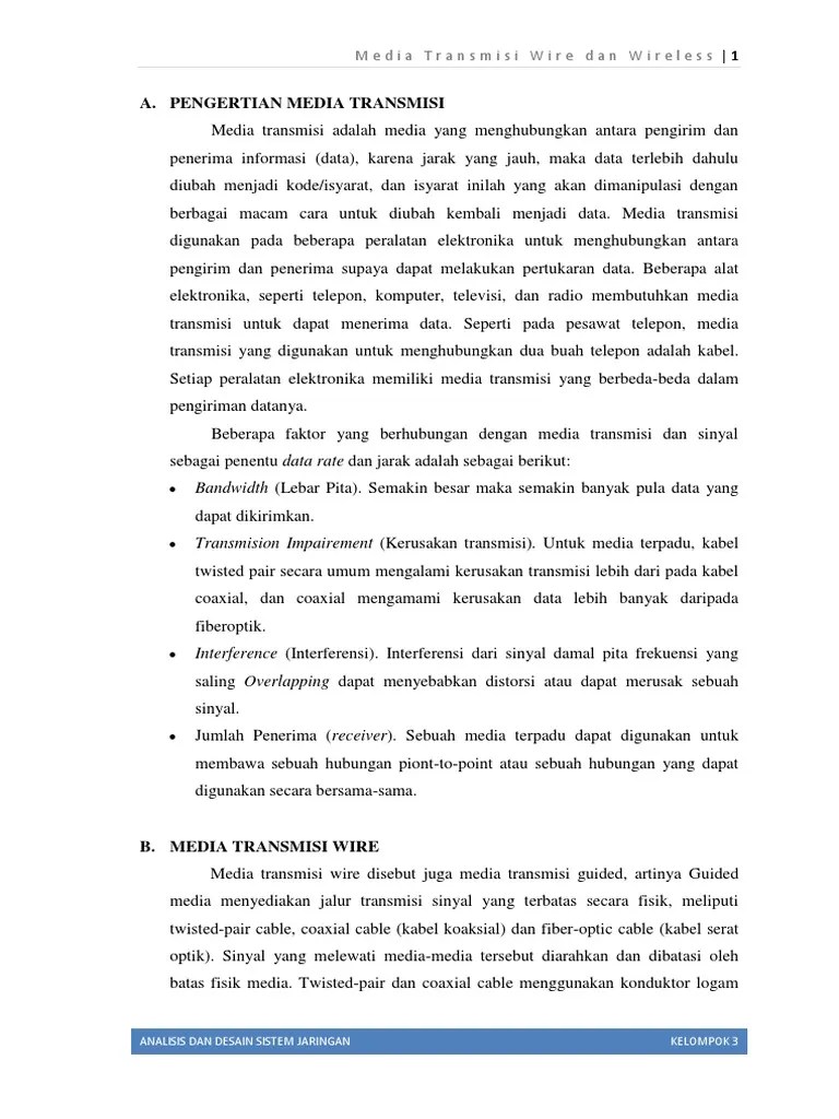 Media Transmisi Wire Dan Wireless | PDF