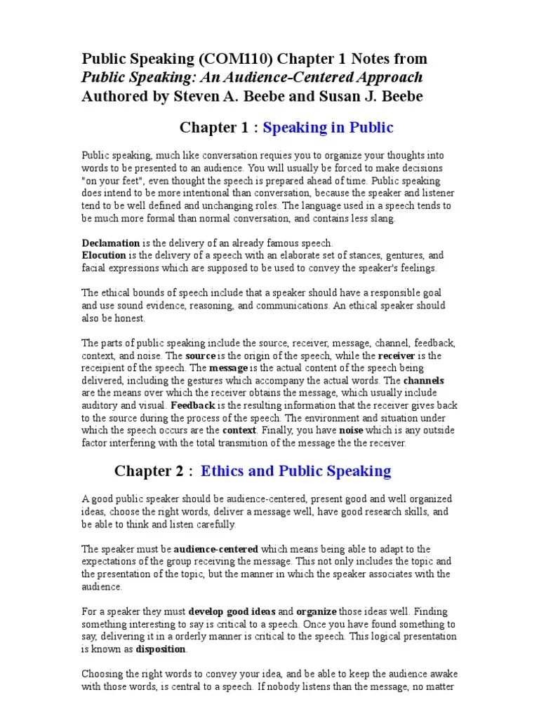 Public Speaking Notes | Persuasion | Public Speaking