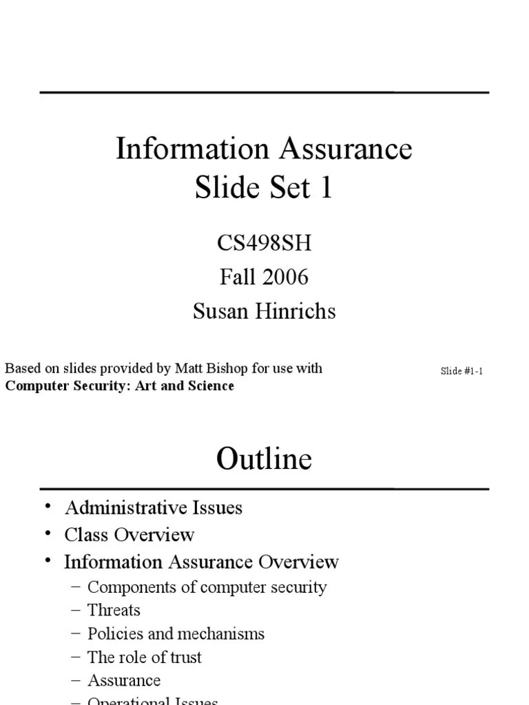 Information Assurance Course Overview | PDF | Computer Security | Security