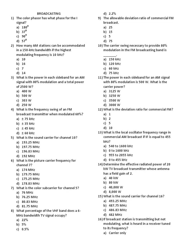 BROADCASTING | PDF | Frequency Modulation | Transmitter