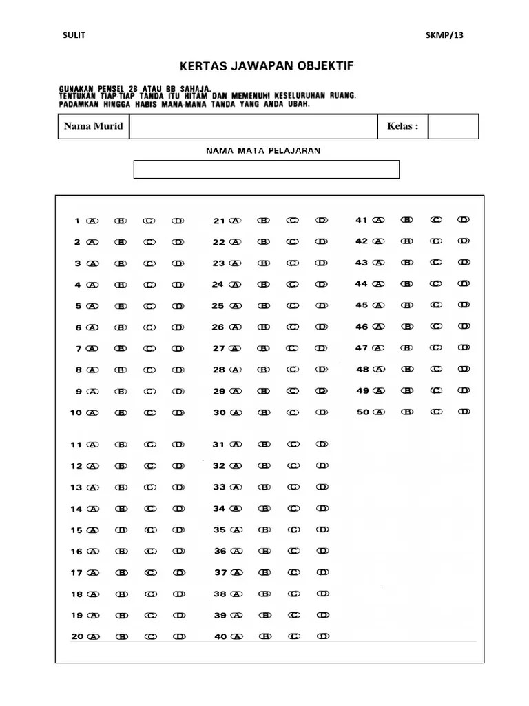 Belajar sifir secara interaktif dengan permainan sifir matematik percuma. Borang Omr 50 Soalan Gingerqwe