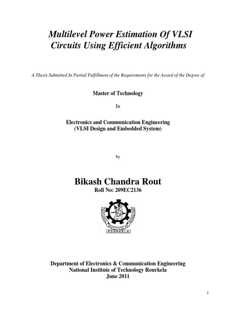 Vlsi Circuits Power Estimation Pdf Cmos Hardware