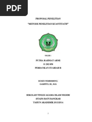 Guna memperoleh gelar sarjana strata satu (s.1). Proposal Penelitian Pdf
