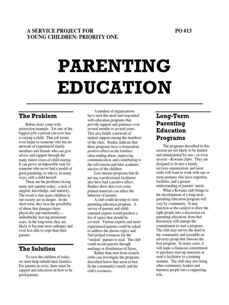 Parenting Education | PDF | Parenting | Relationships