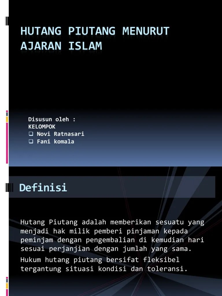 PP Hutang Piutang Menurut Ajaran Islam | PDF