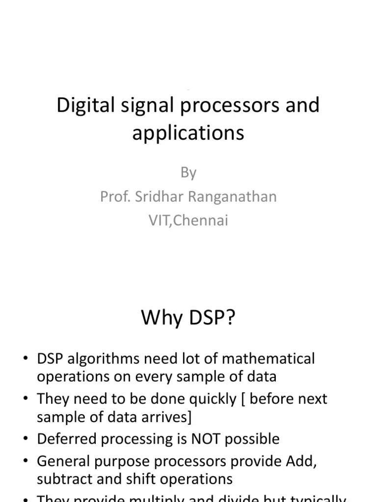An In-Depth Look At Digital Signal Processors: Hardware Features ...