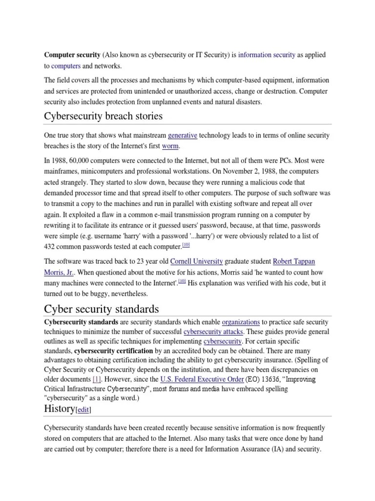 Cyber Security Document | PDF | Computer Security | Security