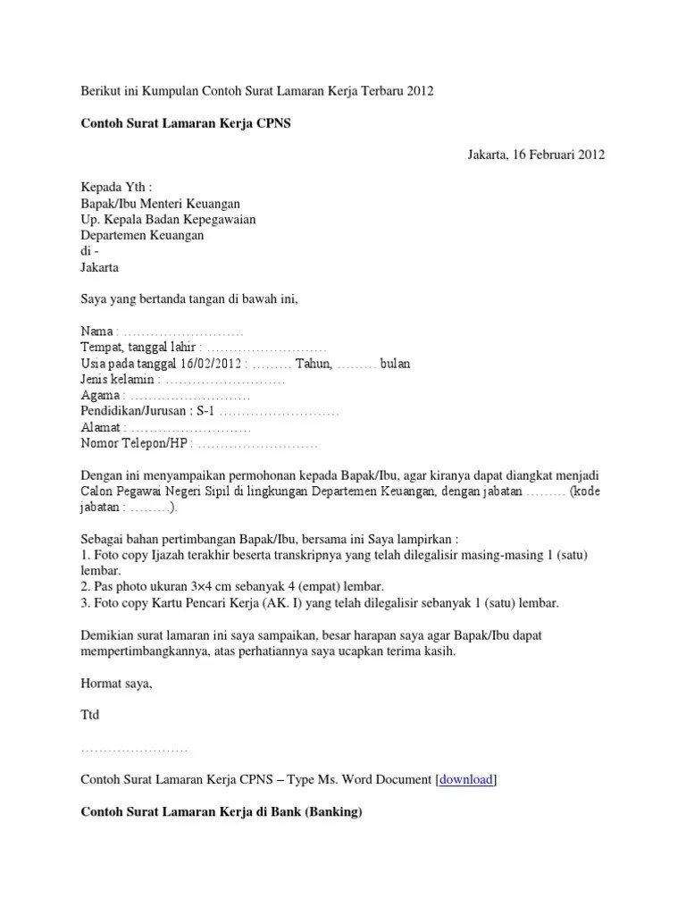 Beberapa program, seperti microsoft word, power point, dan sony vegas dengan baik. Berikut Ini Kumpulan Contoh Surat Lamaran Kerja Terbaru 2012 Pdf