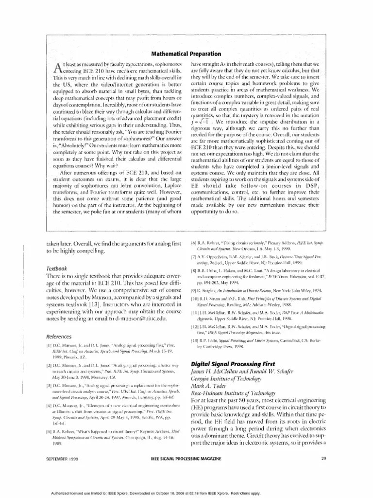 Signal Processing First | PDF | Signal (Electrical Engineering ...