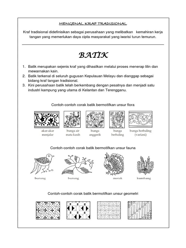 Seorang pelukis batik sedang menyiapkan lukisan batik. Nota Batik Pdf