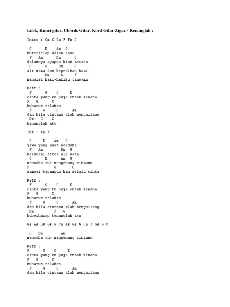 Berikut lirik lagu sungguh ku terpuruk dalam lamunan, seakan ragaku hangus terbakar dengan judul asli : Kunci Gitar Ku Puja Puja Ipank - Daniel Pdf