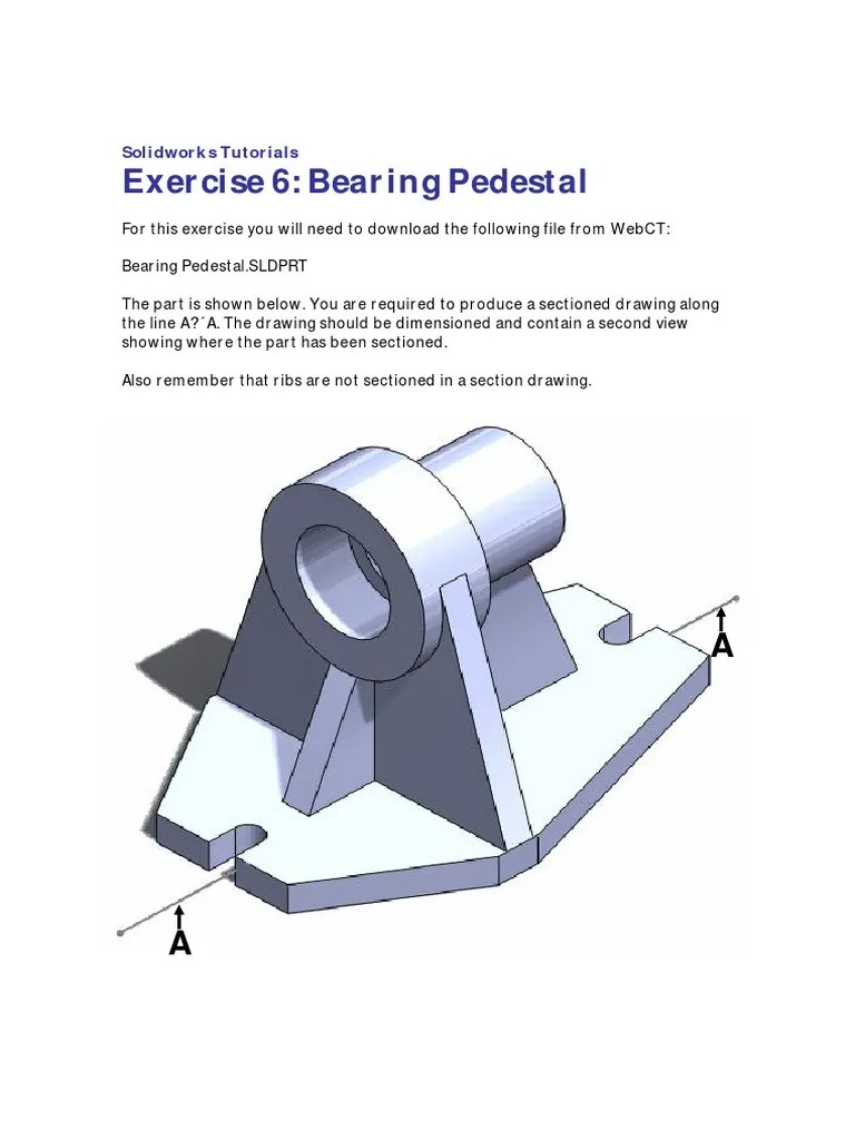 Solidworks Tutorial Exercise 6: Bearing Pedestal Section Drawing | PDF ...
