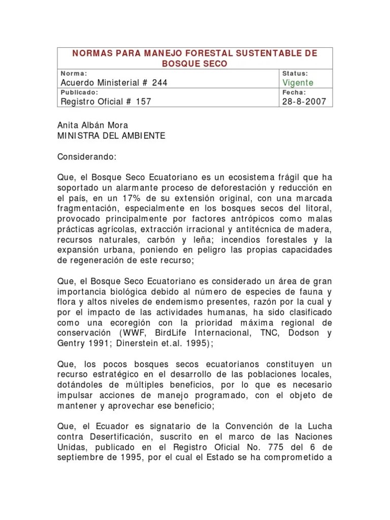 RM-042 Normas-Para-Manejo-Forestal-Sustentable-De-Bosque-Seco PDF | PDF | Los Bosques ...