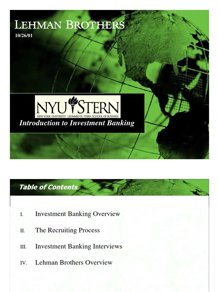 Introduction To Investment Banking | PDF | Investment Banking | Mergers And Acquisitions