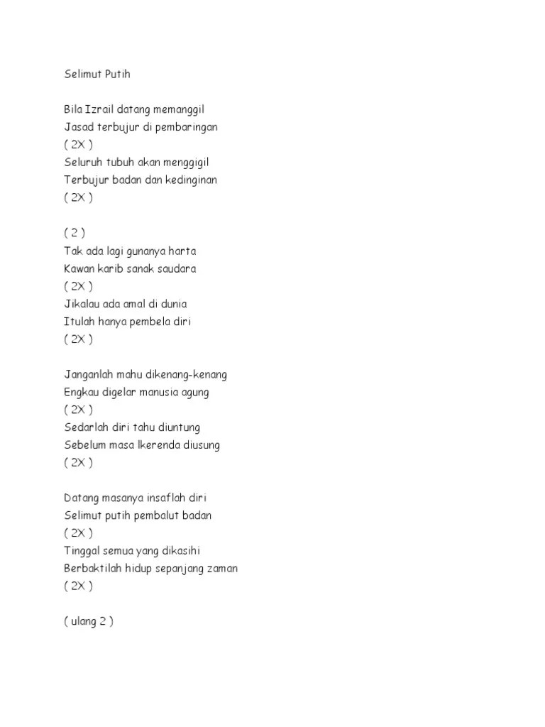 Selimut putih lirik lagu nasyid pelita hidup hijjaz. Lirik Lagu Selimut Putih