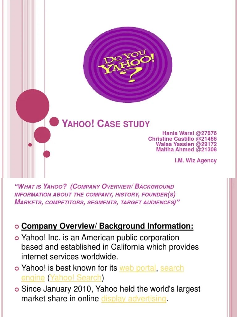 Yahoo Case Study | PDF | Yahoo! | Internet