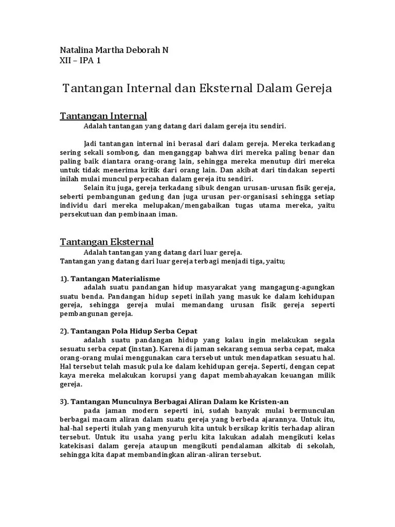 Tantangan Eksternal Dan Internal | PDF